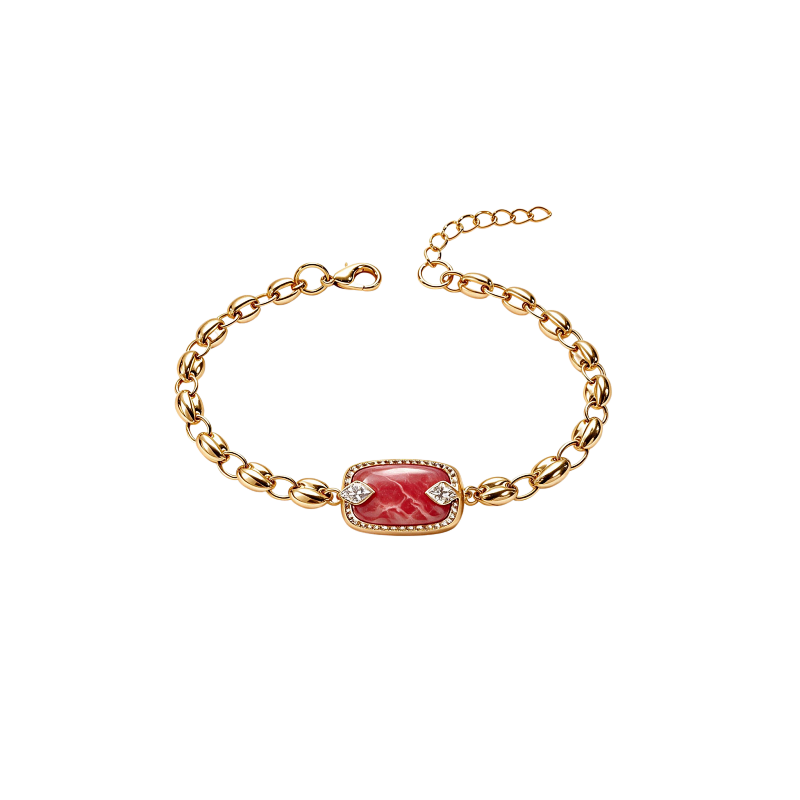 Rectangular Rhodochrosite Bracelet