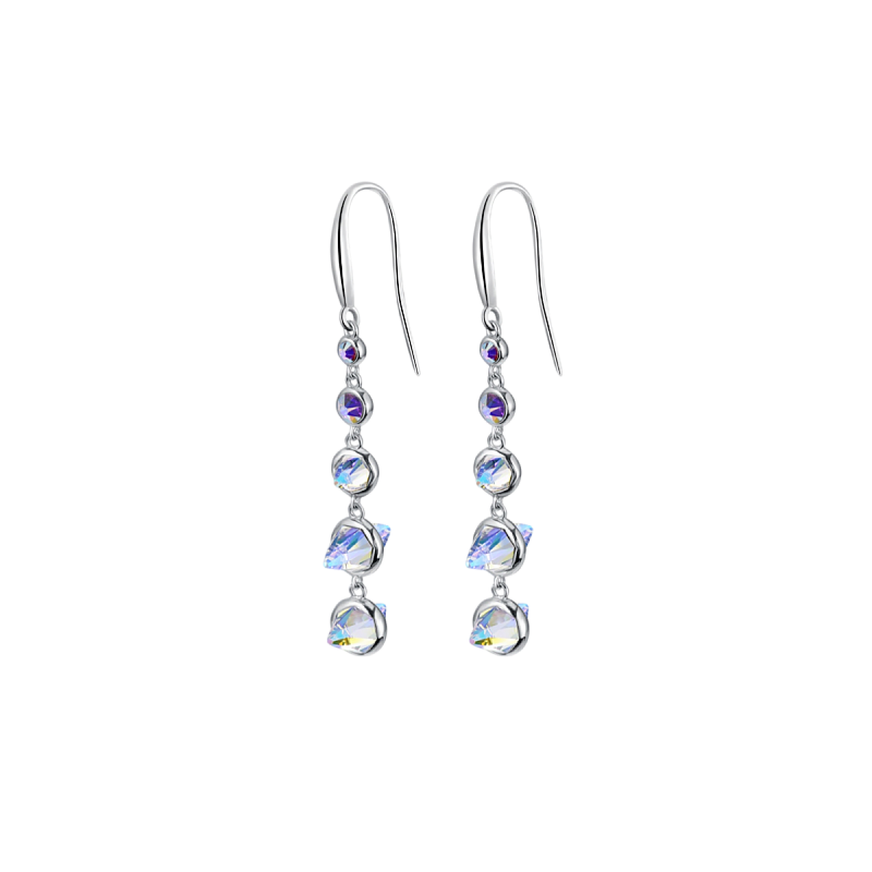 Iridescent Crystals Dangle Earrings