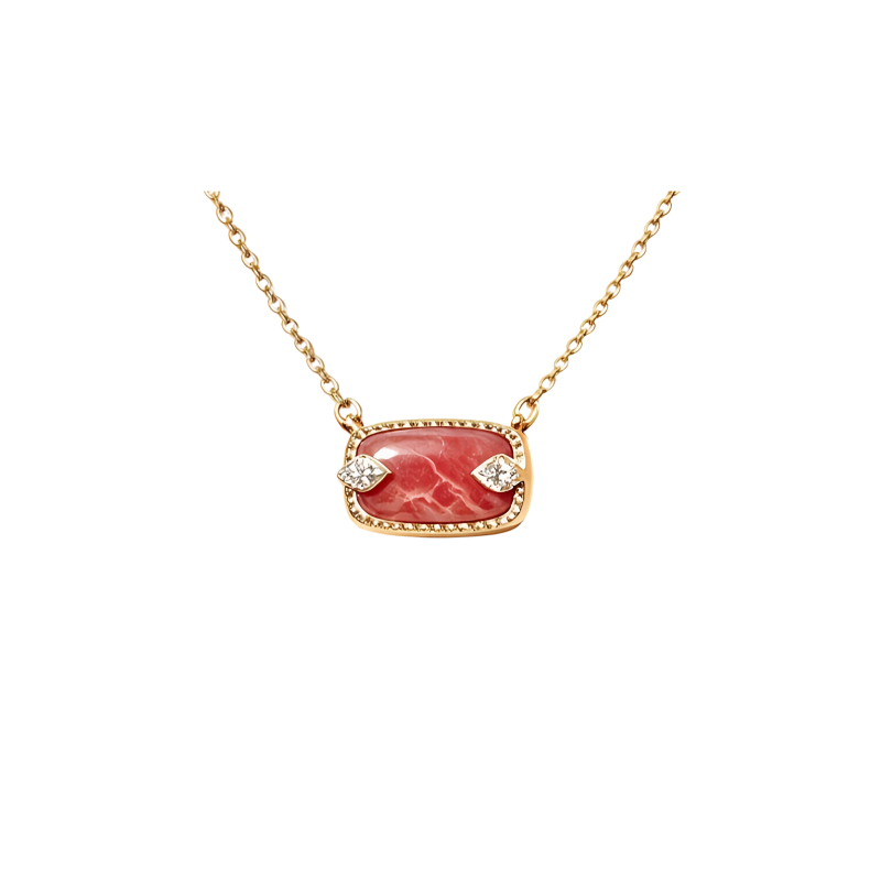 Rectangular Rhodochrosite Pendant
