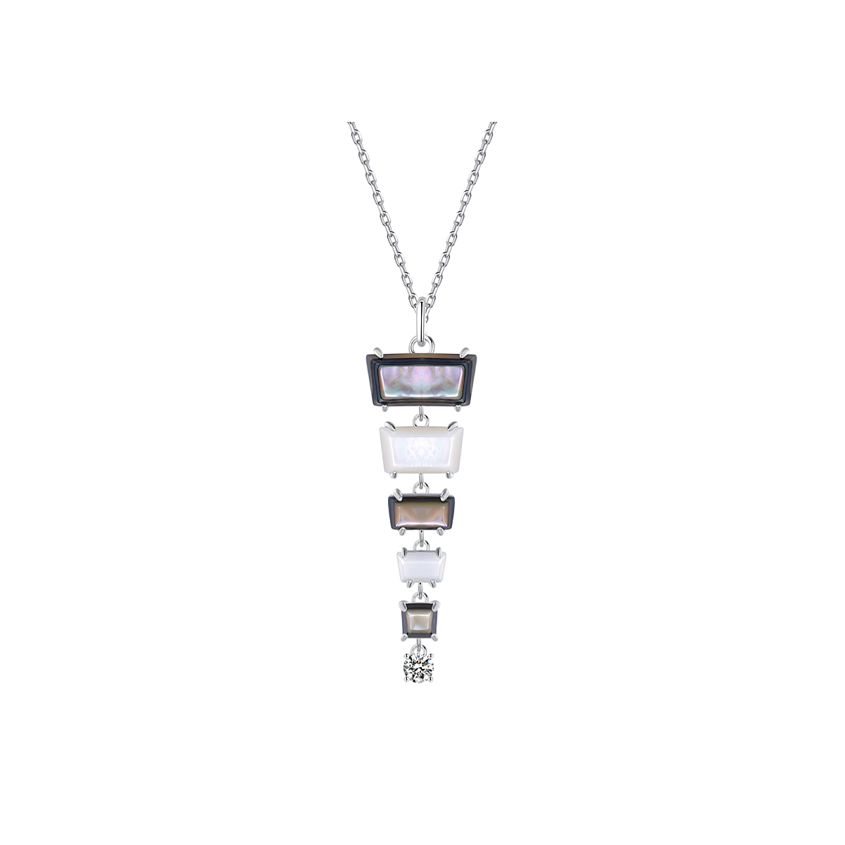 Rectangular Abalone Shell Tassel Pendant
