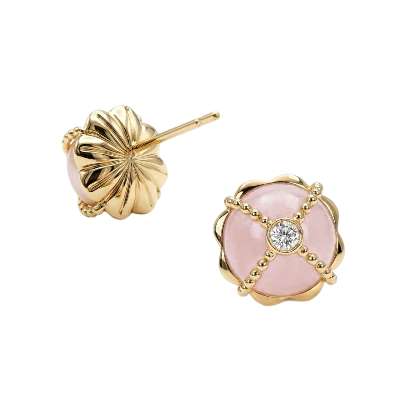 Rose Quartz Stud Earrings