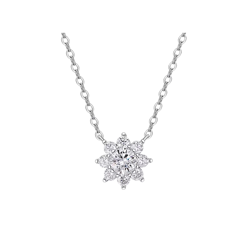 Flower Moissanite Pendant Necklace