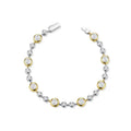 Two Tone Bezel Set Moissanite Bracelet