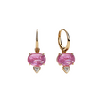 Geometric Stainless Steel Cubic Zirconia Huggie Earrings